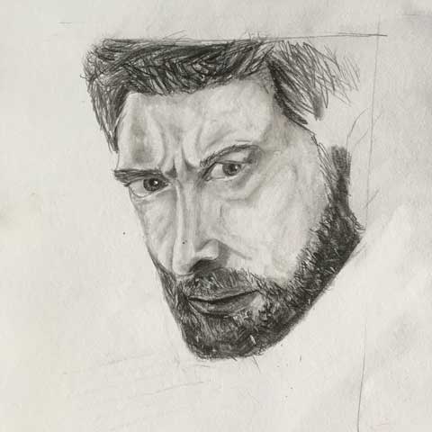 Face Pencil drawing by Patrizia Falk